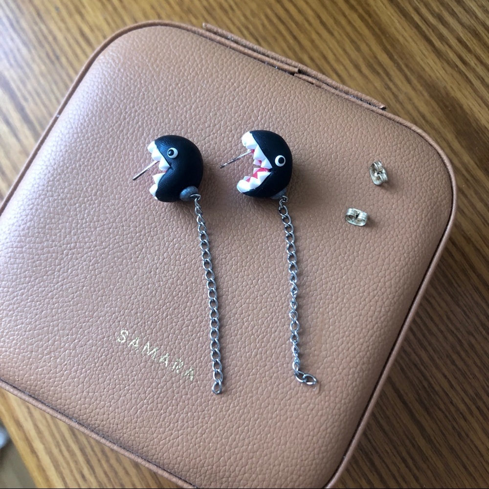 Chain Chomp Super Mario earrings